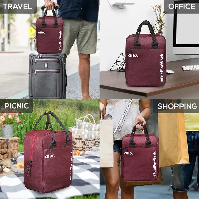 Unira Polyester Lunch Bag - Maroon media 5