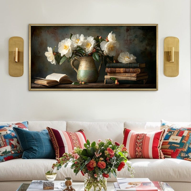 Pastel Hints Canvas Wall Painting With Frame