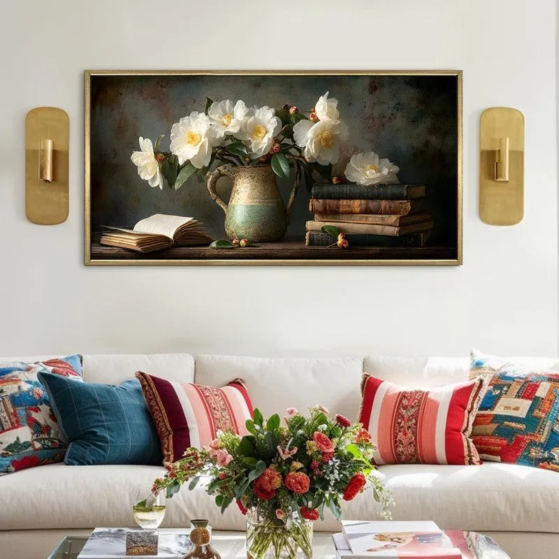 Pastel Hints Canvas Wall Painting With Frame media 1