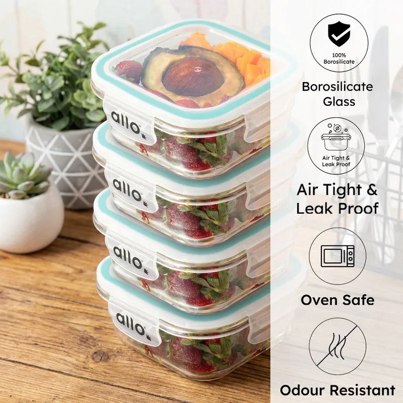 Oliva Square Glass Storage Container (550 ML) - Set Of Four media 1