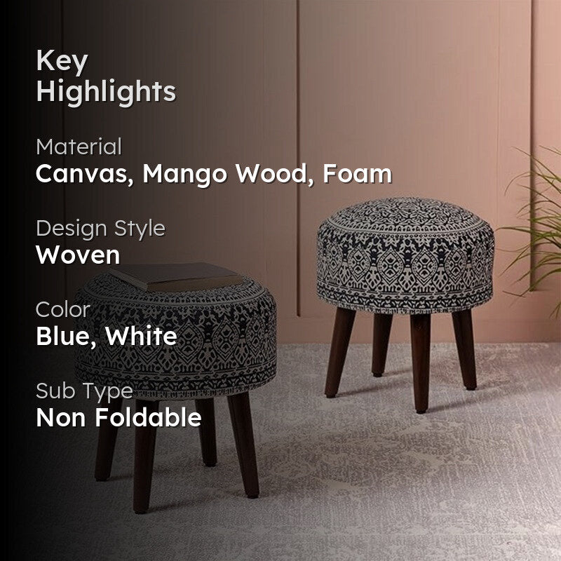 Dona Cotton Ottoman (Blue) - Set Of Two media 2