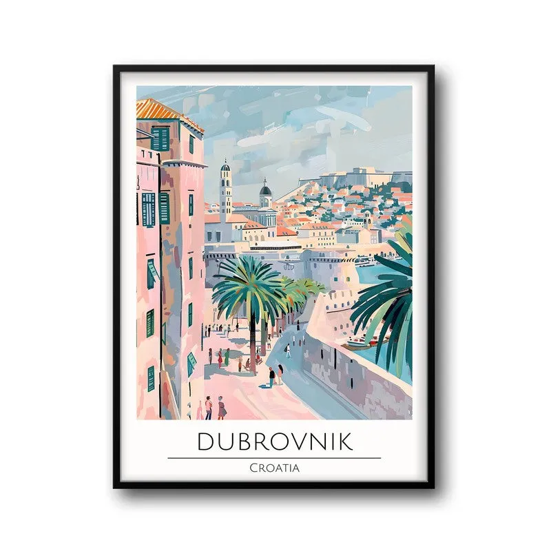 Vintage Dubrovnik Framed Canvas Wall Painting media 5