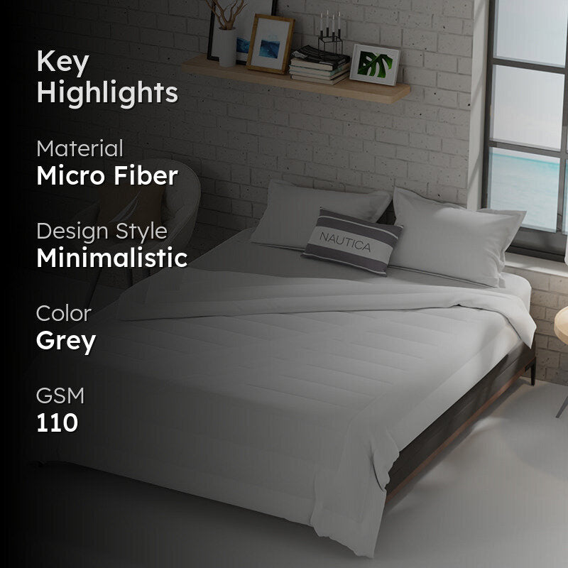 Nautica Ciel Luxe Solid Microfiber Comforter (White) - 110 GSM media 2