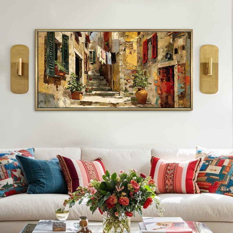 Rustic European Houses Whisper Lane Wall Art