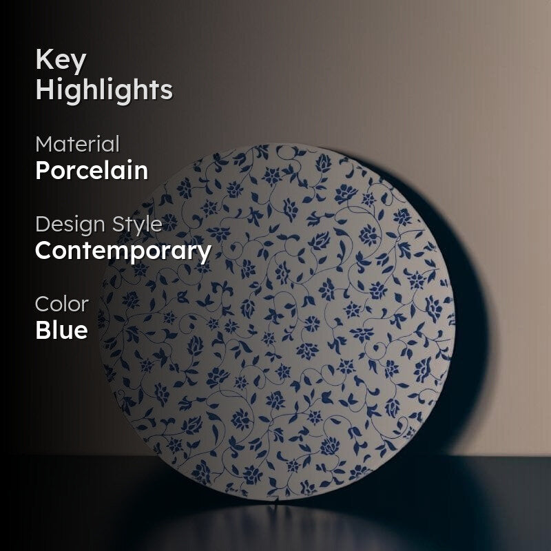 Pop Of Blue Porcelain Plate media 2