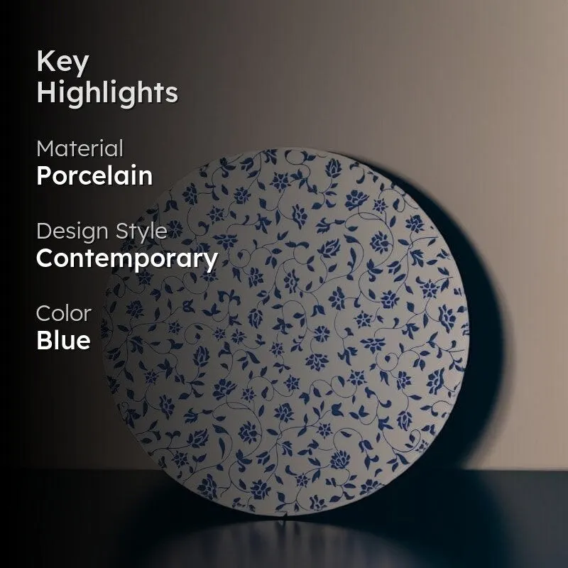 Pop Of Blue Porcelain Plate media 2