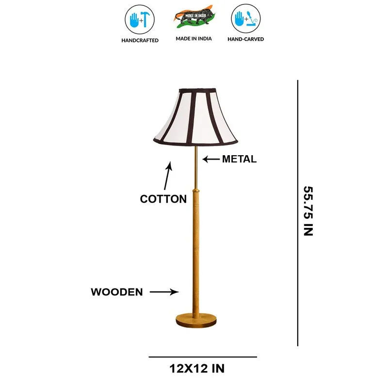 Soft Line Wooden Floor Lamp - White & Black media 7