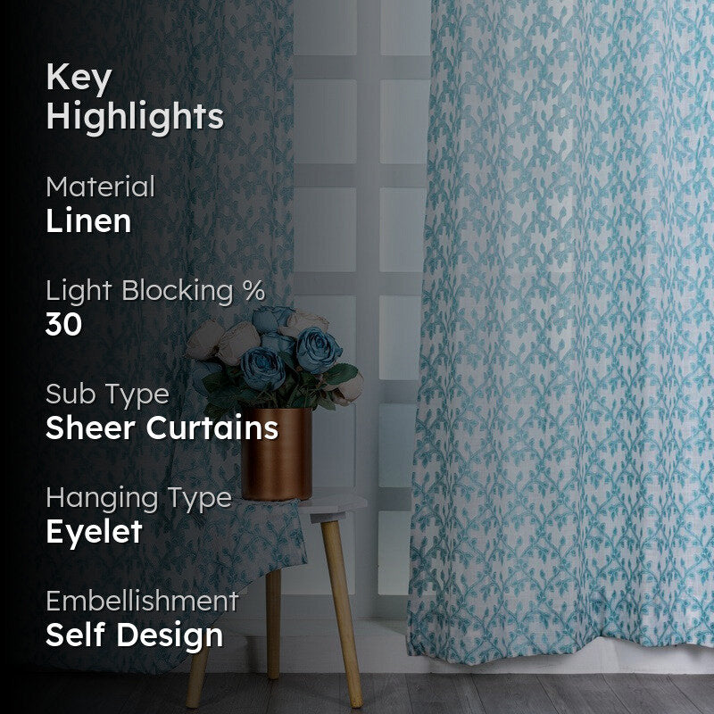 Nyrella Subtle Floral Curtain - Set Of Two media 2