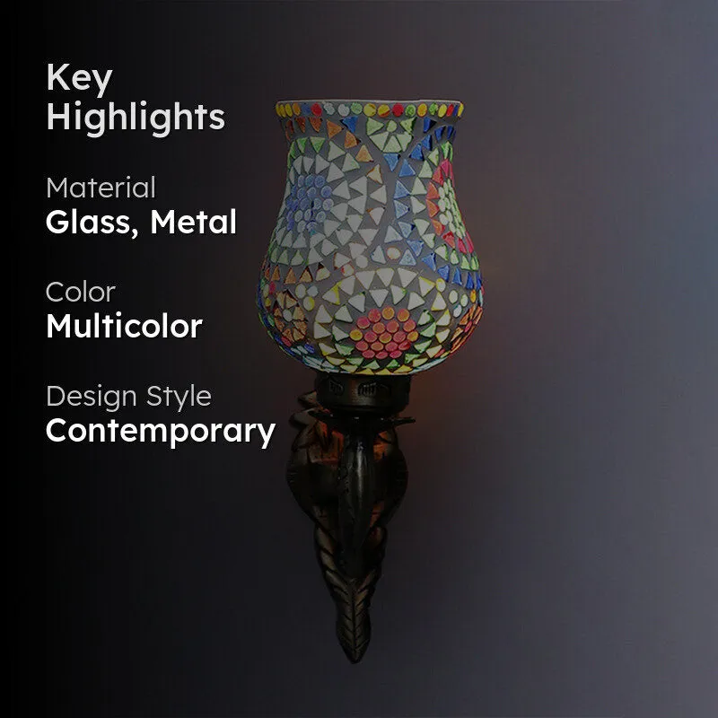 Mandala Ziada Mosaic Glass & Metal Wall Lamp media 2