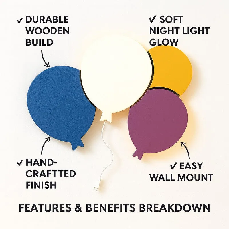 Balloon Glow Battery Operated MDF Wall Lamp media 8