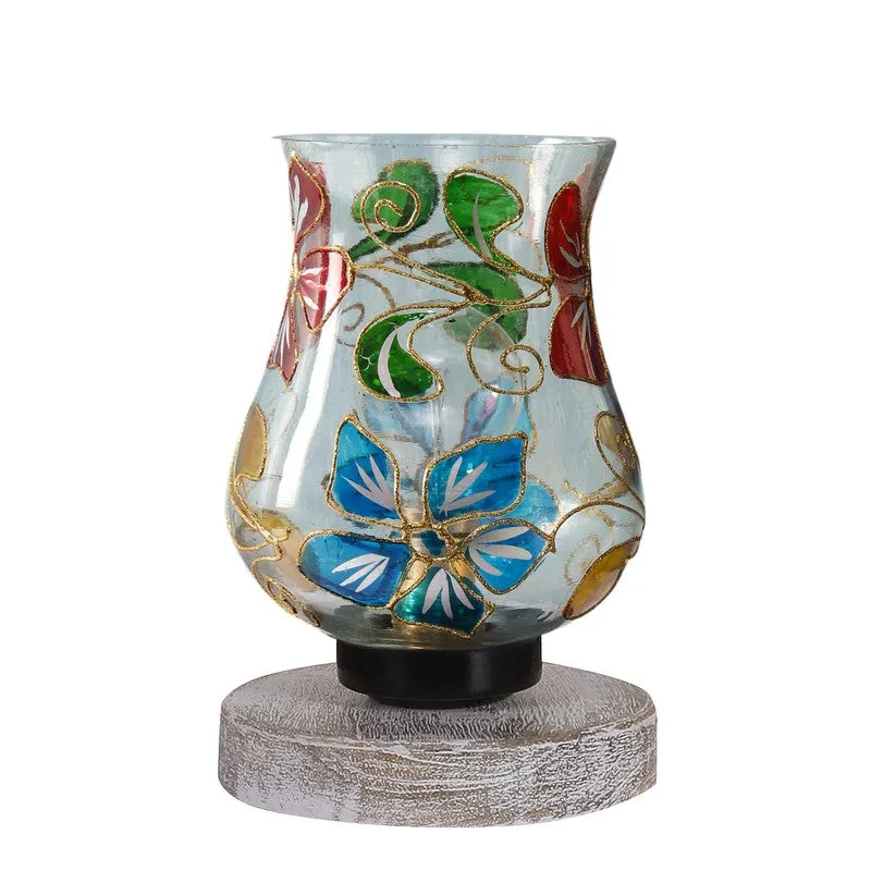 Glimora Mosaic Glass Table Lamp With Wooden Base - Multicolor media 5