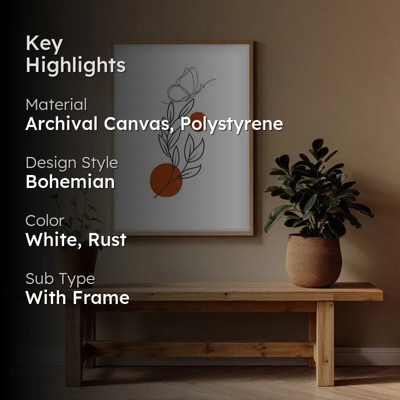 Rust Rhythm Canvas Wall Painting With Brown Frame media 2