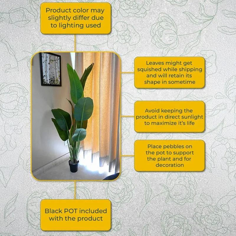 Tropibana Artificial Bird Of Paradise With Black Plastic Pot - 157 cm (5.2 ft) media 4