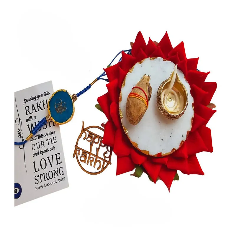 Guru Ji Turquoise Agate Rakhi Gift Set media 3