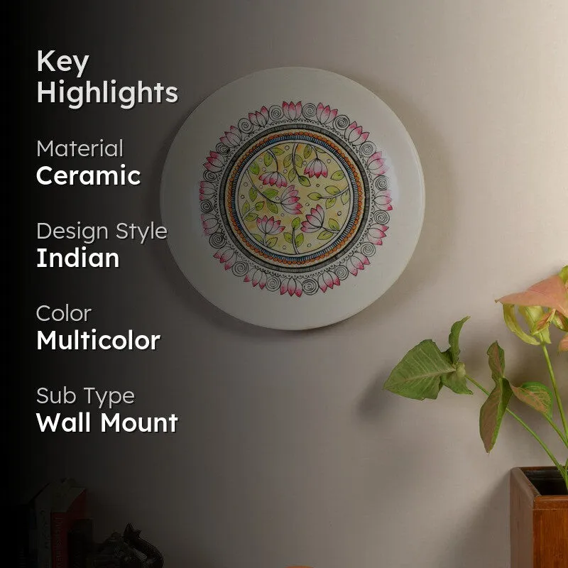 Meyral Floral Mandala Ceramic Wall Accent media 2