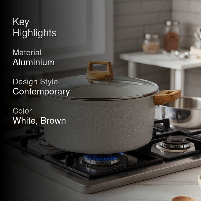 Bergner Smooth Sear Induction Safe Non-Stick Casserole With Lid  - 26 cm/3500 mL media 2