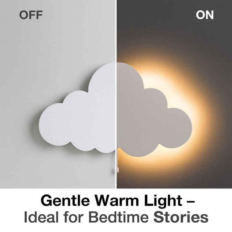 Snuggle Cloud Battery Operated MDF Wall Lamp - White media 7
