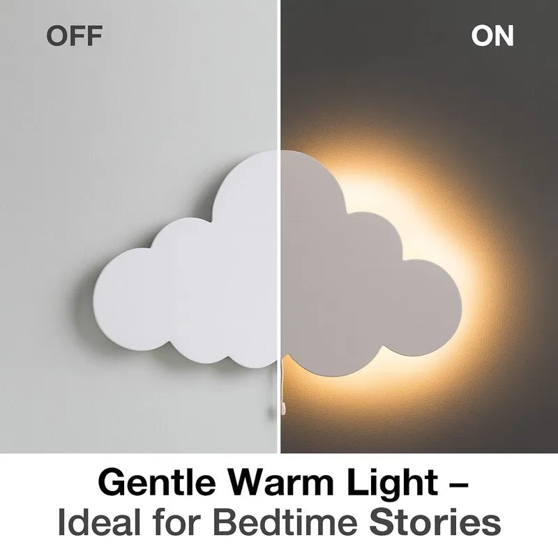 Snuggle Cloud Battery Operated MDF Wall Lamp - White media 7