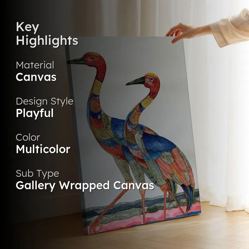 Sarus Crane Canvas Wall Art & Paintings media 2