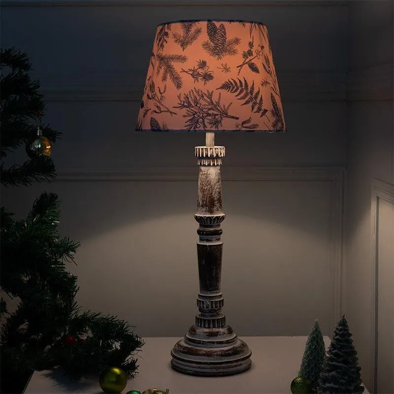 Floral Tinsel Blythe Fabric Table Lamp - White media 1