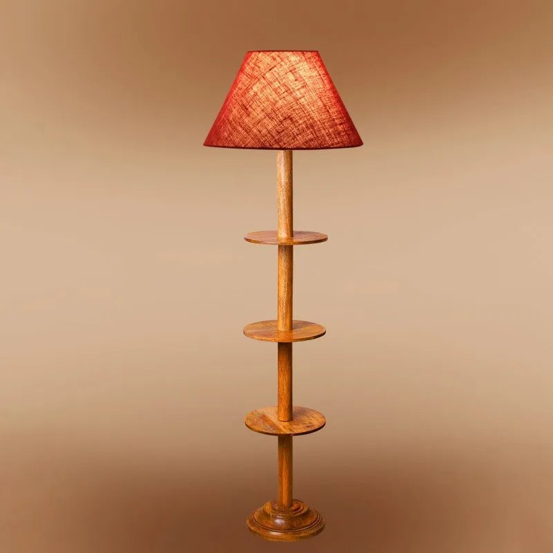 Vintage Glow Light Wooden Floor Lamp - Maroon media 6