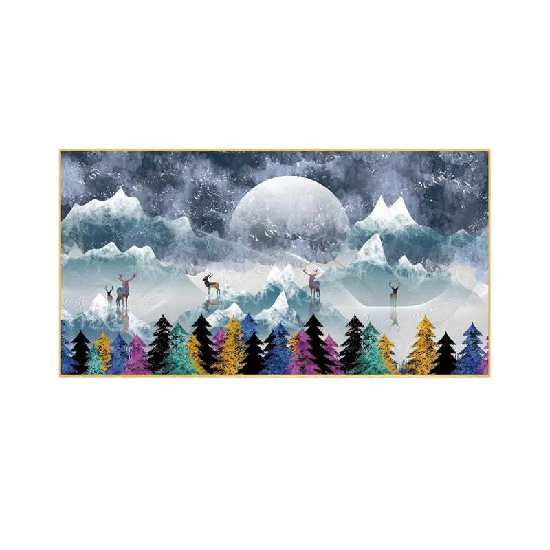 Snowy Peaks Abstract Canvas Wall Painting media 3