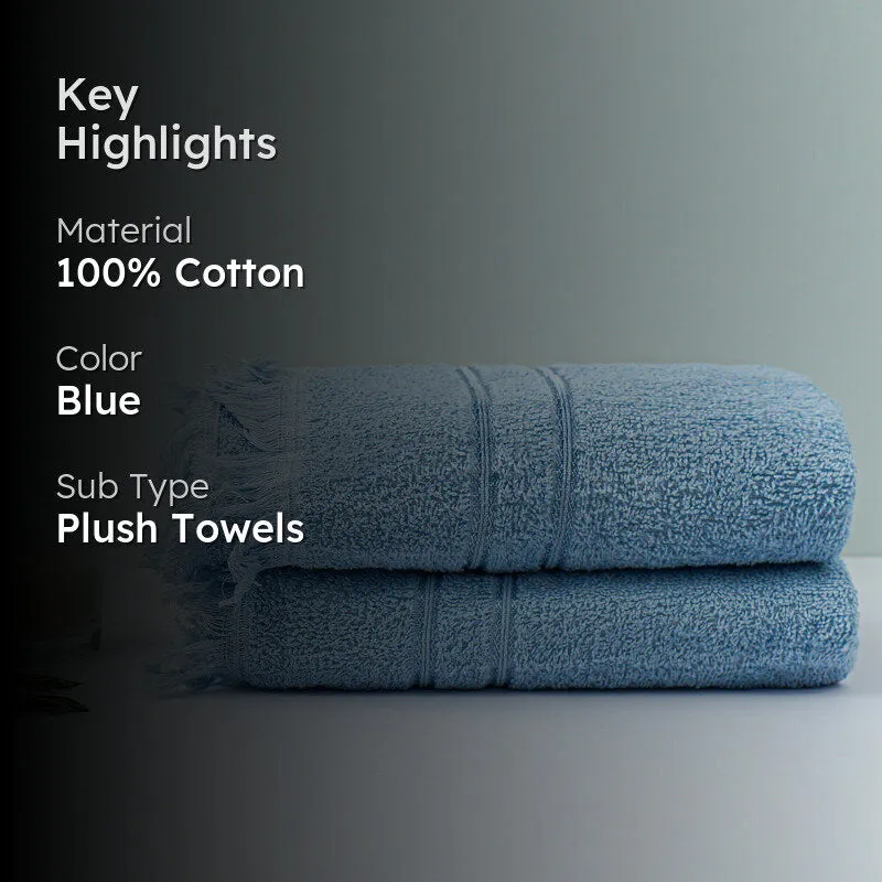 Micro Cotton Luxe Dry Soothe Hand Towel (Blue) - Set Of Two media 2