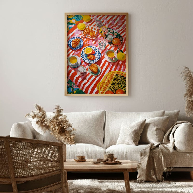 Picnella Canvas Wall Painting With Brown Frame media 6