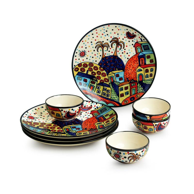 Coastal Cottage Handpainted Ceramic Dinner Set (170 ML) - 8 Piece Set media 3