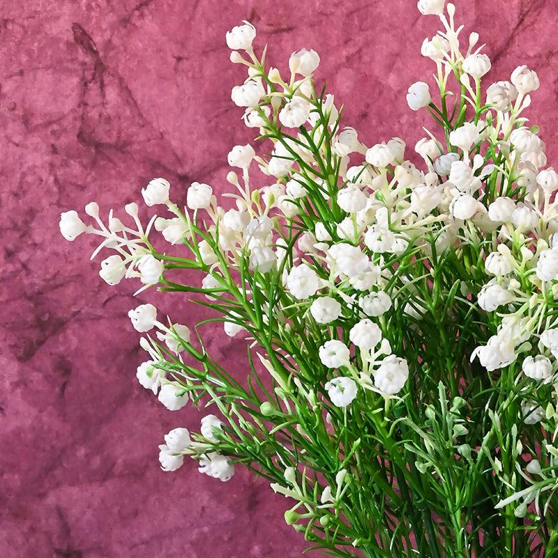 Faux Everlasting Baby Breath Flower Stick (White) - Set of Three media 3