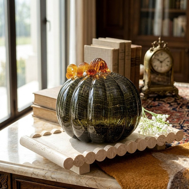 PumpkinAura Crystal Glass Showpiece