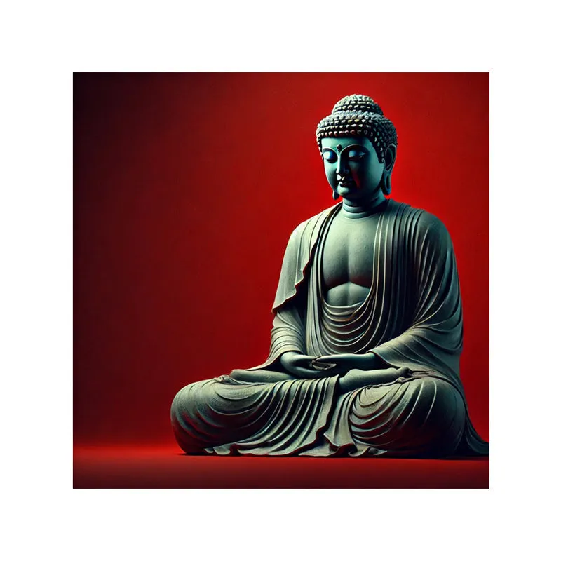 Red Aura Buddha Wall Painting media 5