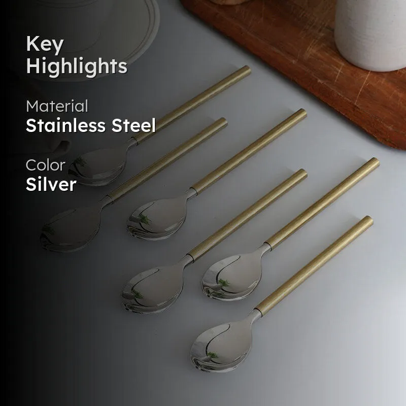 Stirling Spoon Set (Silver & White) - Set Of Six media 2