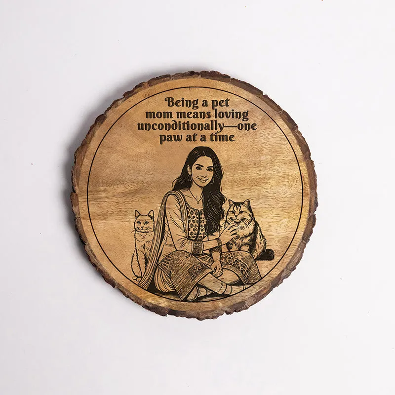 One Paw At A Time Wooden Showpiece - Round media 5