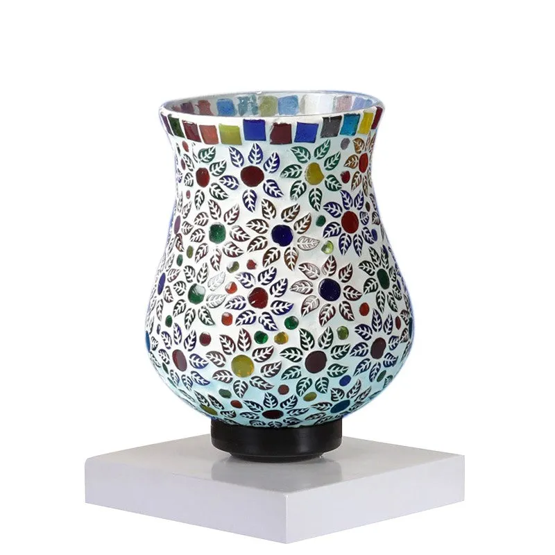 Emberra Mosaic Glass Table Lamp With Wooden Base - Multicolor media 6