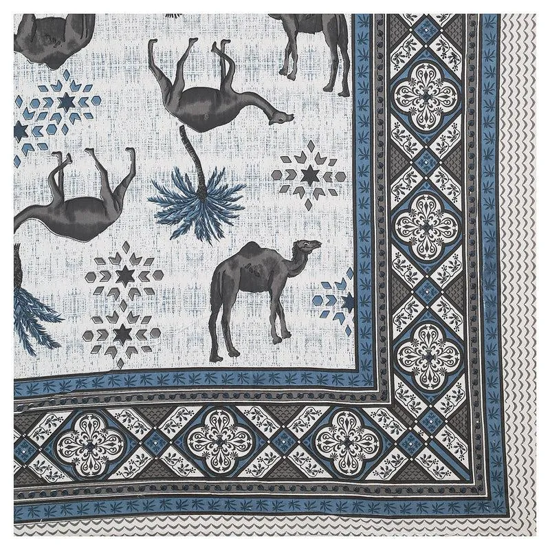 Anika Cotton Bedsheet (Blue,White) - 180 TC media 6