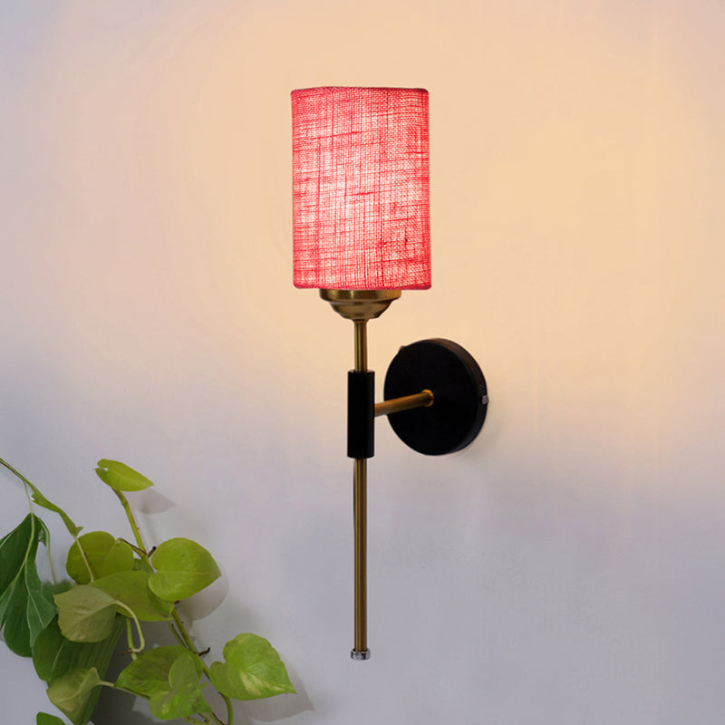 Beryll Cylindrical Jute Wall Lamp - Pink