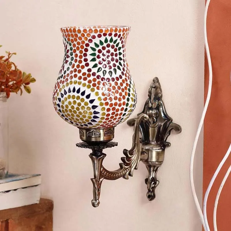 Enlightened Mandala Glass & Metal Wall Lamp media 3