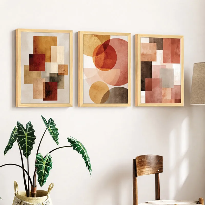Linea Geometric Wall Painting - Set of Three media 3