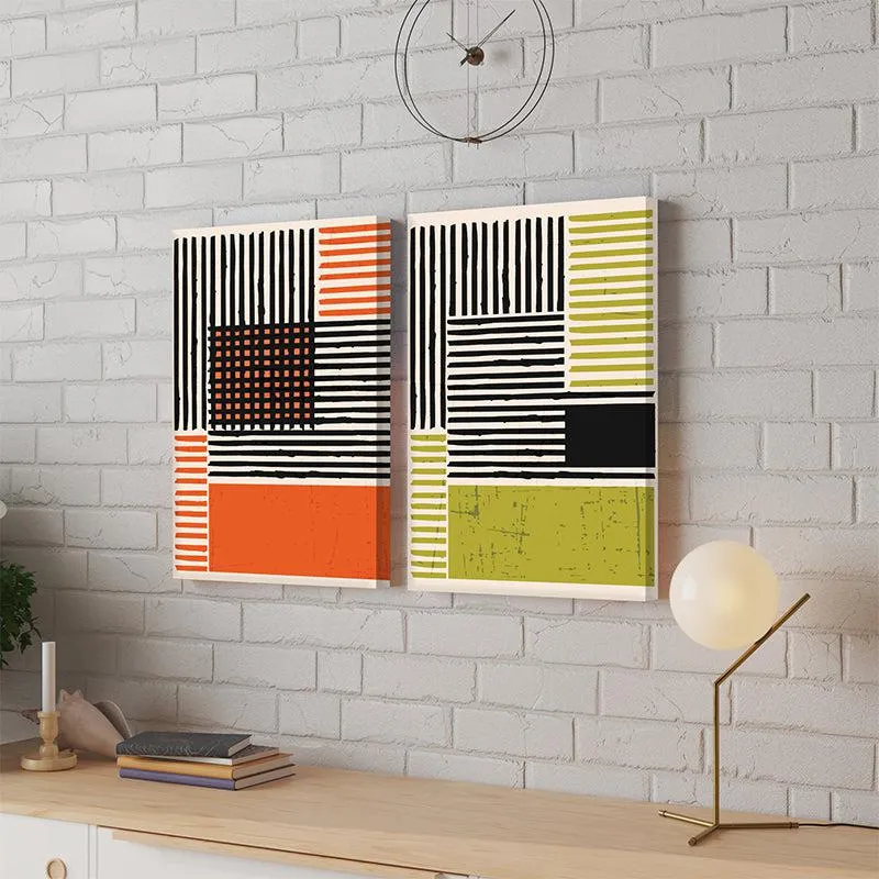 Novaile Abstract Canvas Wall Painting - Set Of Two media 1