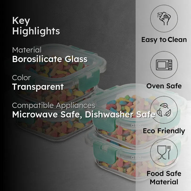 Tiffo Leak Proof Glass Lunch Box (160 mL Each) - Set Of Four media 2