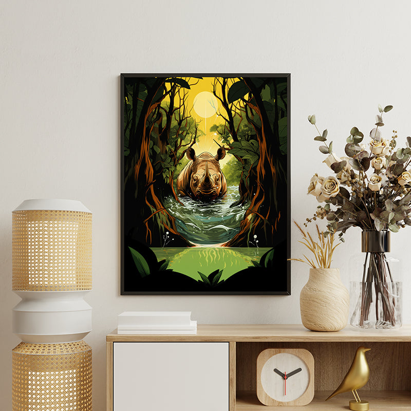 Rhino Wander Canvas Wall Art media 3