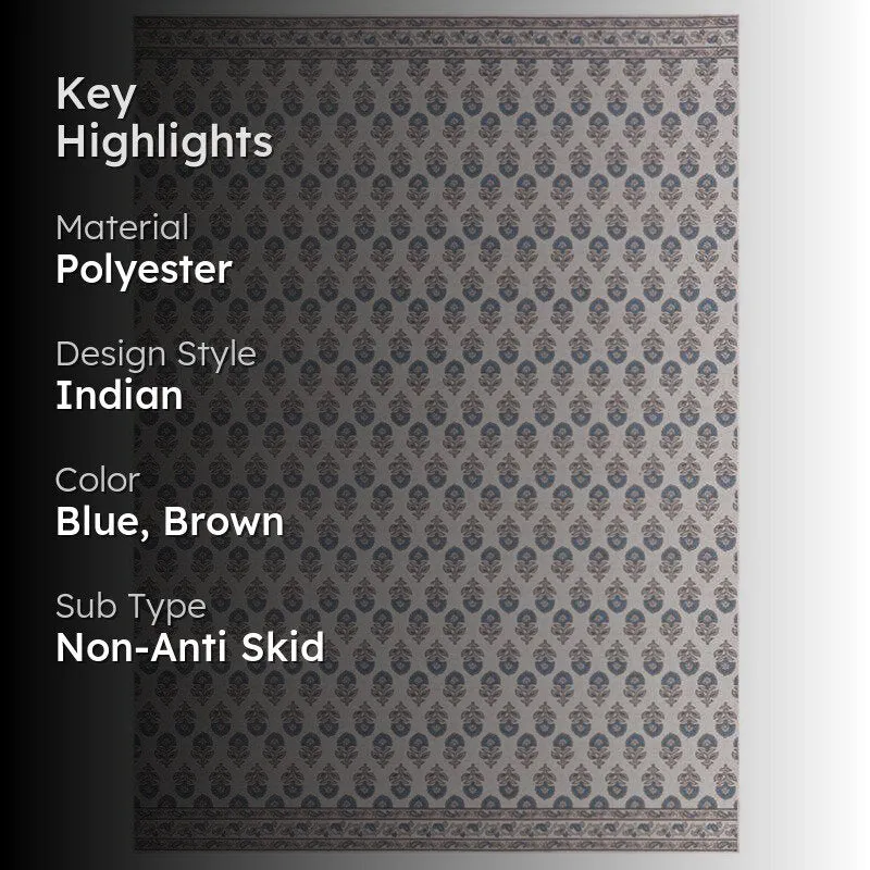 Aldor Ethnic Polyester Anti-Skid Polyester Carpet media 2