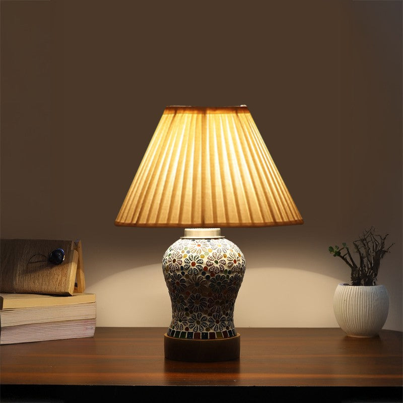Santora Pleatra Wooden Table Lamp - Multicolor