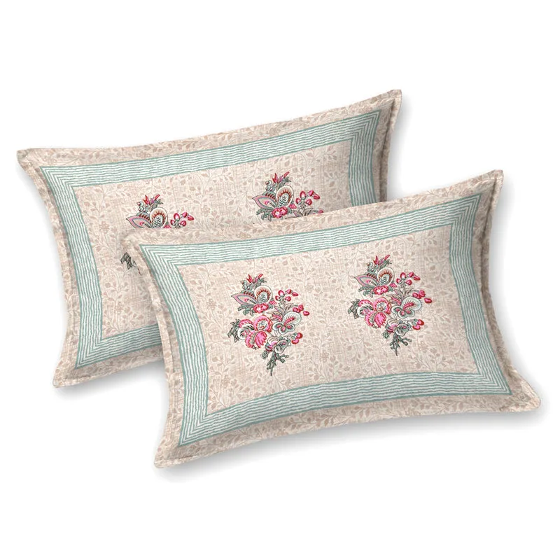 Ahana Floral Printed Cotton Bedsheet (Pink) - 144 TC media 7
