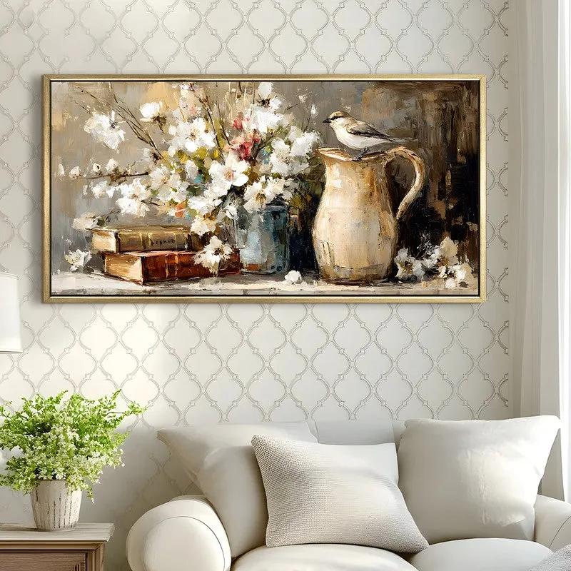 Birdsong Canvas Wall Painting With Frame media 4