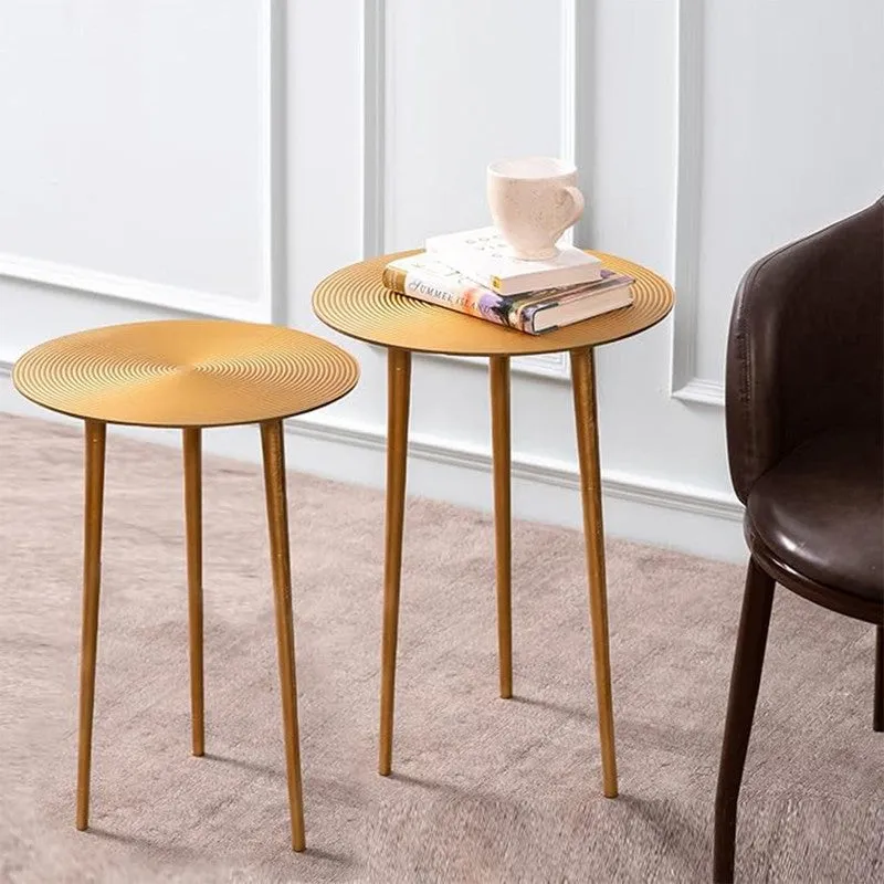 Elara Aluminum Side Table (Gold) - Set of Two media 1