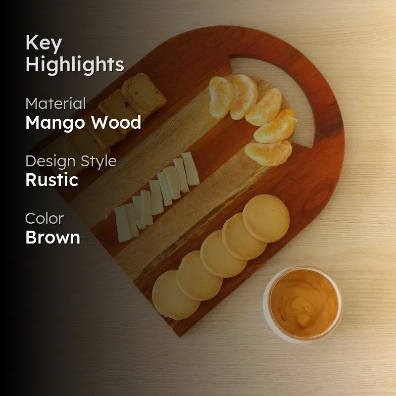 GoldenAura Dine Wood Platter media 2