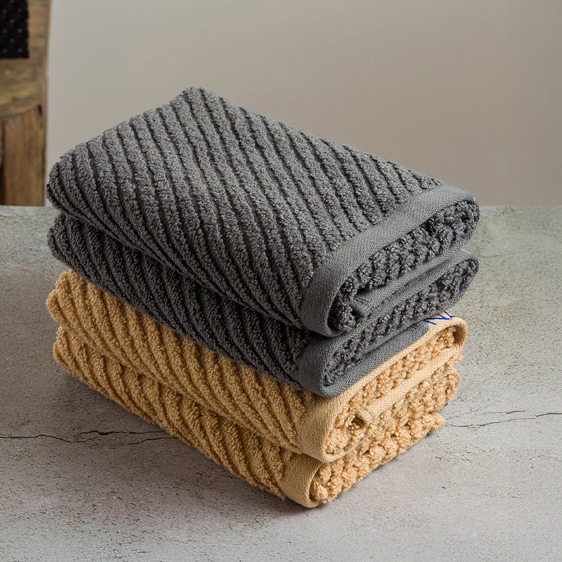 Nautica Riviera Soft Cotton Hand & Face Towel (Light Tan & Dark Grey) - Set Of Four media 4