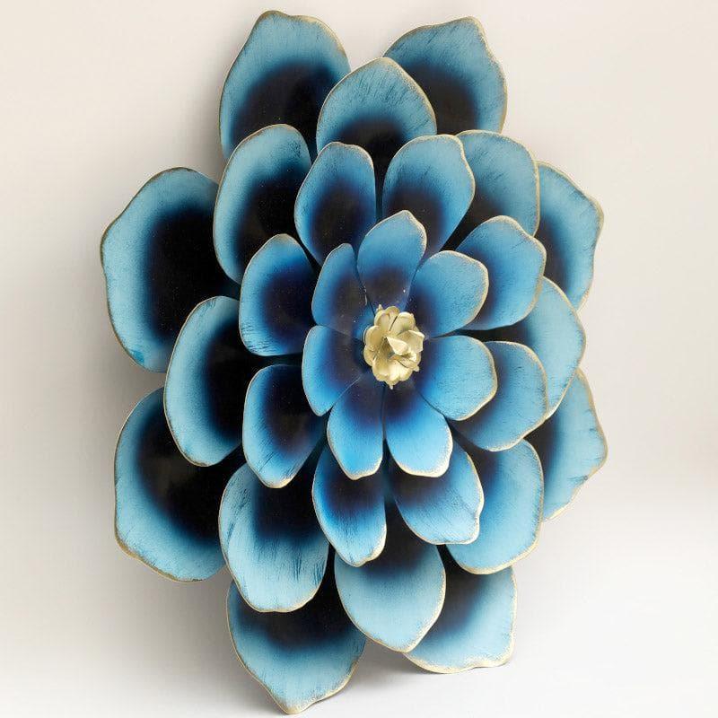 Daisy Bloom Metal Wall Accent- Blue & Gold media 3